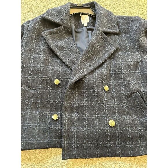 Lauren Conrad Women’s Navy Blue Lined Pea Coat Jacket Blazer WPockets XXL - Picture 4 of 10